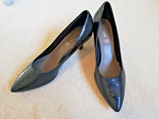 Pumps 40 schwarz Leder Party Lack Schuhe Damen Sexy High Heels 