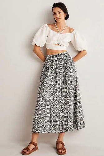 Boden midi linen skirt - linen,