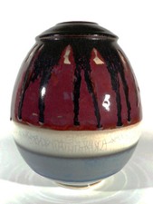 STUDIOKERAMIK ° xxl Keramikvase ° Laufglasur ° Craquele ° signiertes Unikat °°