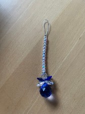 Kristallengel in blau Engel aus Kristallperlen und Kristallkugel Schutzengel