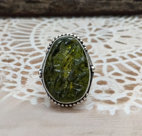 Moldavit edelstein ring 925 - ring,
