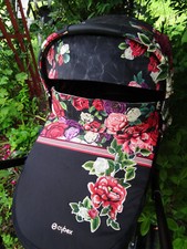 Cybex Priam Spring Blossom Dark Lux flowers Carry Cot Wanne