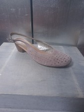 Edle RIEKER Sandaletten Gr 41 Wildleder beige Sandalen Slingback Pumps 1766