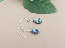 Paua Abalone Perlmutt  925 Silber    Ohrringe, 9 x 12 mm (Ohr- 87)