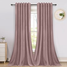 Samt Verdunkelungsgardine mit Kräuselband 2er Set, Blackout Vorhang Samtvorhang