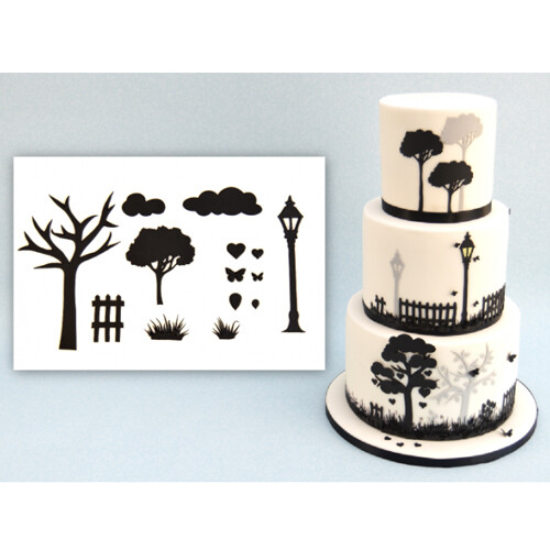 Landschaft silhouette set - silhouette,