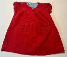 Rotes kurzarm Cord Kleid -
