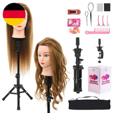 Neverland 71Cm Frisierkopf Mit Übungskopf Ständer, 60% Echthaar Puppenkopf Zum F