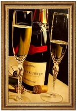 Ölbild Stillleben Weinglas