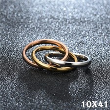 Damenring Schmuck Verlobungsring Edelstahl Triple 3 in 1 Ring aus drei Ringen