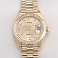 Rolex Lady Datejust Gelbgold 750 Diamanten 1997 Automatik Gold Damen