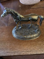 Statue Messing Pferd 13x15 cm Messing 618 gr.