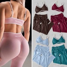 Nahtlose Damen Sport Leggings High Waist Yoga Fitness Hose figurformend Stretch