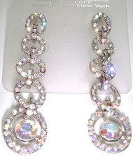 LANG DEKORATIVE OHRRINGE ?SWAROVSKI EL. KRISTALL •VERSCHIED. FARBEN SCHIMMERN