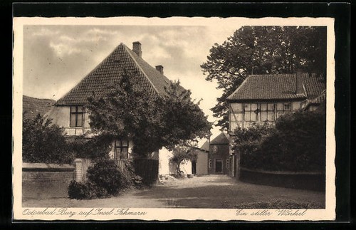 Ansichtskarte burg auf insel - ansichtskarte,