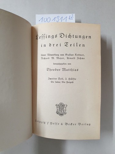 Lessings dichtungen drei - in,