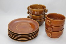 Suppentassen mit Unterteller * 6 Stück * Rusalka GDR * rustikal * Vintage *