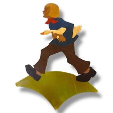 1930er Hellerkunst Hans im Glück Brüder Grimm Figur Märchen-Holzbild MÄNGEL