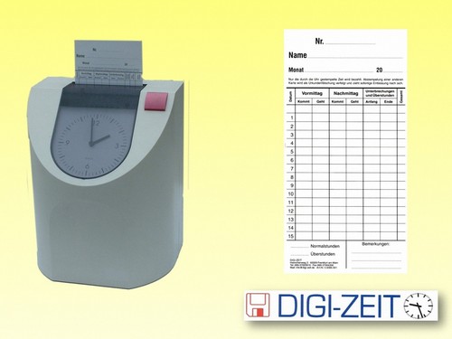 Stempelkarten 86x180mm für