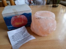 Teelichthalter, Salzkristall, Handarbeit, Himalaya, Nr. 262