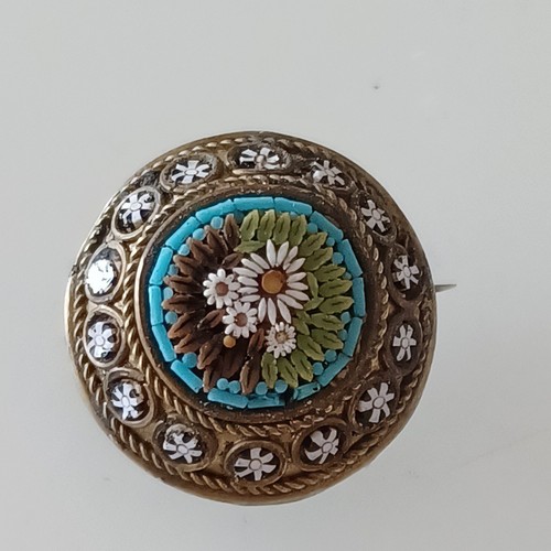 Antike brosche micromosaik - brosche,