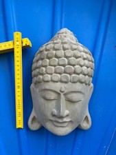 Steinfigur Buddha Gesicht Kopf Steinguss Beton Gartenfigur Frostfest