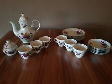 Edles Kaffeeservice, 6 Pers. Vintage, Winterling, lila Veilchen, Platinrand