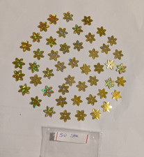 50 Pailletten " Blumen " 13mm ** gold Glitzer Effekt Deko basteln Karten Kerzen