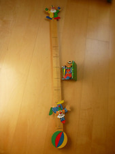 Kinder Clown Messlatte / Maßstab / Grössenmesser + Buchstütze aus Holz