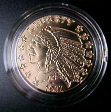 'Indian Head' Münze 5 Dollar Medaille vergoldet inkl. Münzkapsel