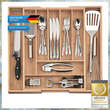 Bambus Besteckeinsatz Schubladeneinsatz Besteckkasten ausziehbarer Holz Einsatz