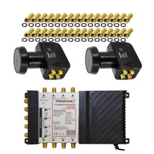 PremiumX Multiswitch 9-8 Multischalter SAT Verteiler Switch 2x Quattro LNB 4K 8K