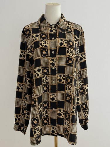 Vintage 90s bluse animal - bluse,