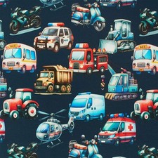 French Terry Stoff Fahrzeuge
