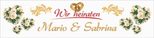 Banner plane hochzeit - plane, 1"