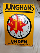 Email Werbeschild Emailschild Ferro Email Junghans Uhren