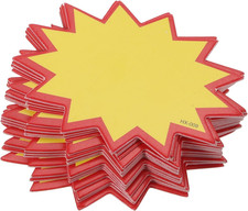 Blanko-Verkaufsschilder Stern-Design  fluoreszierend  100 Stück