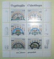 Kleinbogen DDR 1986 - Mi 3057-3062 Erzgebirgische Schwibbogen postfrisch**