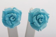 Aus Juwelierauflösung Türkis Rosen Ohrringe Ohrstecker 750 18K Gelb Gold  