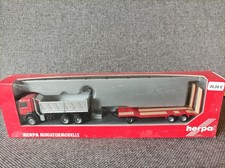 Herpa 1:87 OVP: 151733 MB Axor Meiller Baukipper-LKW mit Goldhofer TU 3-Anhänger