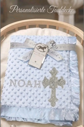 Taufdecke blau babydecke - taufdecke,