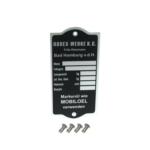 Typenschild mit kerbnagel - mit,