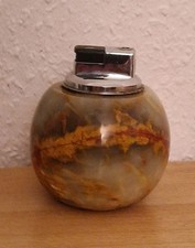 Altes schweres MARMOR Tischfeuerzeug Gasfeuerzeug RAR Feuerzeug Onyx