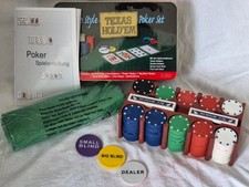 Poker-Set TEXAS HOLD'EM - vollständig, unbenutzt, sehr guter Zustand,  gebraucht