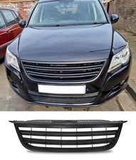 Für VW Tiguan 5N 07-11 Doppelrippen Front Grill Kühlergrill Schwarz ohne Emblem