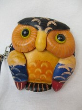 Vintage Leder Damen Geldbörse Portemonnaie als Eule owl