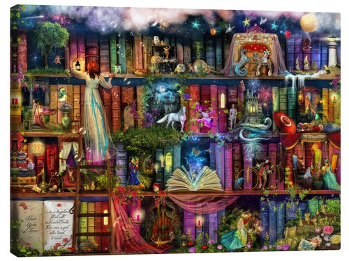 Leinwandbild das bücherregal - leinwandbild,