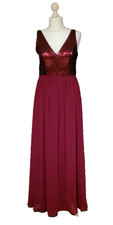 Abendkleid lang Dunkelrot Gr