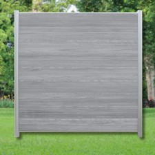 WPC Zaun Komplettset grau anthrazit mix Sichtschutz Steckzaun Paneele 180x180 cm