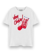 Coca Cola Cherry Coke Weiß Very Cherry Kurzärmeliges T-Shirt Frauen